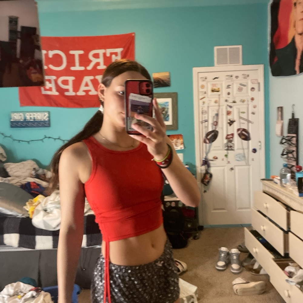Red Cropped Tank Top